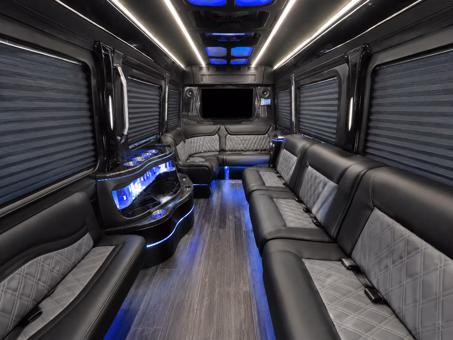 farmington hills 50 passenger party bus inside